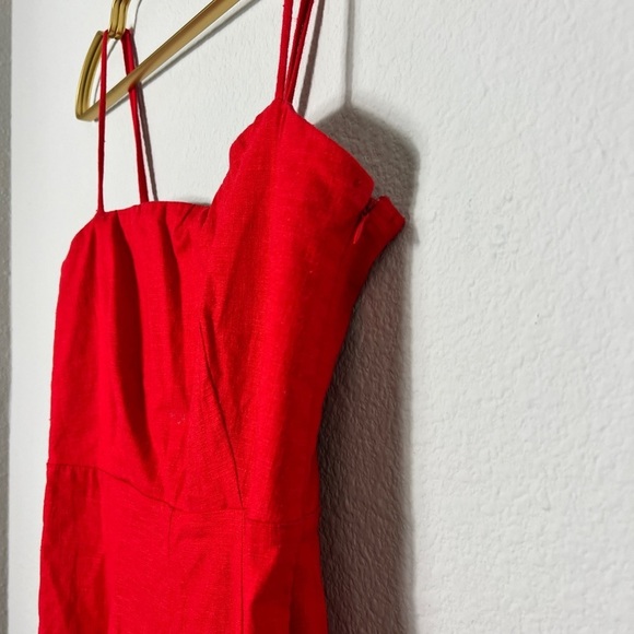 ⭐️ SLASH SUMMER SALE! ⭐️ EUC ASTR The Label Crop Jumpsuit Red Linen Size XS - Picture 8 of 13